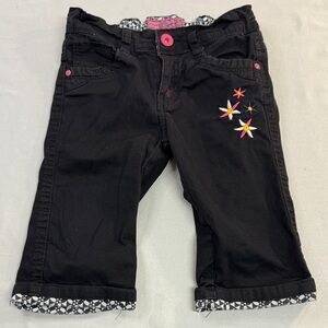 Next - Black Kids Bottoms with Floral Embroidery